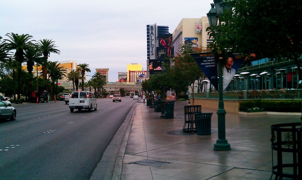 Las Vegas Strip in the morning before a Grand Canyon day trip